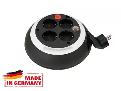 Удлинитель 3м на барабане (4 роз., 3.3кВт, с/з, ПВС) черно-белый Brennenstuhl Comfort-Line (провод 3х1,5мм2; сила тока 16А; с/з - с заземляющим контак наличный и безналичный расчет