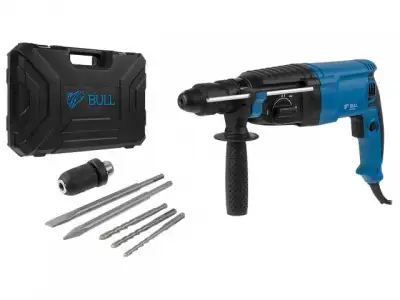 Перфоратор BULL BH 2602 в чем. (800 Вт, 3.0 Дж, 4 реж., патрон SDS-plus, БЗП в комплекте, вес 3.4 кг) наличный и безналичный расчет