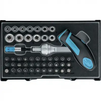 Отвертка реверсивная с двух-позиционной ручкой Т-образной с набором бит, 48 шт, S2 Gross наличный и безналичный расчет