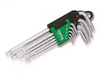 Набор ключей Torx T10-Т50 9шт с отверстием длинных TOPTUL наличный и безналичный расчет