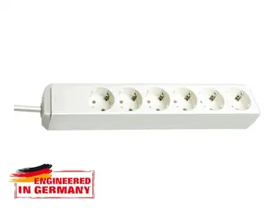 Удлинитель 1.5м (6 роз., 3.3кВт, с/з, ПВС) белый Brennenstuhl Eco-Line (провод 3х1,5мм2; сила тока 16А; с/з - с заземляющим контактом) наличный и безналичный расчет