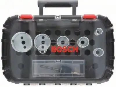 Набор коронок биметаллических BOSCH PROGRESSOR 9 шт. ( универсальные, размеры 20, 25, 32, 38, 51, 64 мм.; для сантехника) наличный и безналичный расчет