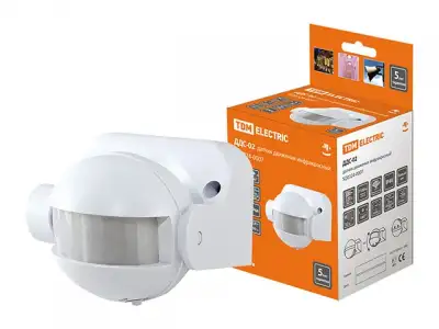 Датчик движения  настенный  ДДС-02 1100Вт, 5-480с, 12м, 5+Лк, 180гр, IP44, TDM наличный и безналичный расчет