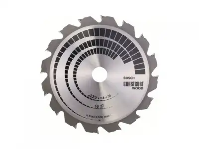 Диск пильный 235х30/25 мм 16 зуб. по дереву CONSTRUCT WOOD BOSCH ( переменный зуб) наличный и безналичный расчет
