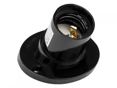 Патрон Е27 карболитовый потолочный, наклонный, черный Юпитер (ЮПИТЕР) наличный и безналичный расчет