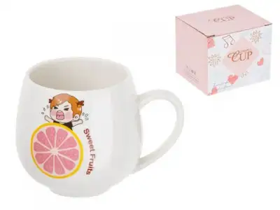 Кружка керамическая, 350 мл, Sweet fruits, грейпфрут, PERFECTO LINEA наличный и безналичный расчет