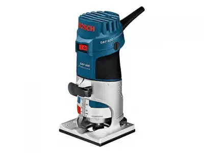 Фрезер кромочный BOSCH GKF 600 в чем. + аксессуары (600 Вт, цанга 6/8 мм, 33000 об/мин) наличный и безналичный расчет