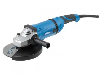 Двуручная углошлифмашина BULL WS 2302 в кор. (2200 Вт, диск 230х22 мм, пылезащита, поворотная рукоятка, фиксация кнопки, резиновый кабель 4 м) наличный и безналичный расчет