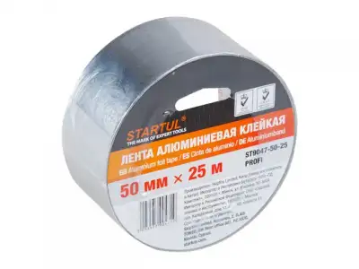Лента алюминиевая клейкая 50ммх50м STARTUL PROFI (ST9047-50-50) наличный и безналичный расчет