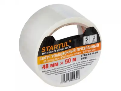 Скотч упаковочный прозрачный 48ммх50м STARTUL PROFI (ST9053-1-48-50) (плотность 45мкм) наличный и безналичный расчет