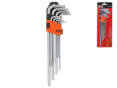 Набор ключей Torx T10-T50 9шт экстрадлинных PRO STARTUL (PRO-4095) (с отверстием) наличный и безналичный расчет