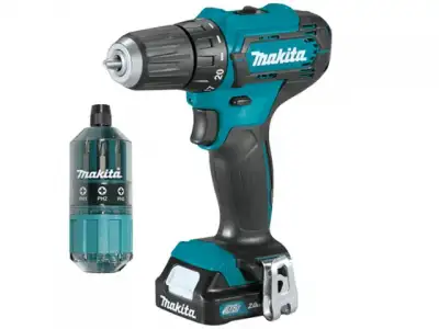 Аккум. дрель-шуруповерт MAKITA DF 333 DWYE4 в чем. + набор бит (12.0 В, 2 акк., 1.5 А/ч Li-Ion, 2 скор., 30 Нм, шурупы до 8 мм) наличный и безналичный расчет