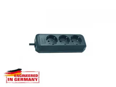 Удлинитель 1.5м (3 роз., 3.3кВт, с/з, ПВС) черный Brennenstuhl Eco-Line (провод 3х1,5мм2, сила тока 16А, с/з - с заземляющим контактом) наличный и безналичный расчет