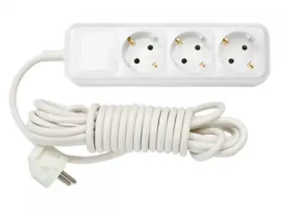 Удлинитель бытовой 5м (3 роз., 3.7кВт, с/з, ПВС 3х1,5) BYLECTRICA (Макс. мощность - 3700 Вт, ток - 16А) наличный и безналичный расчет