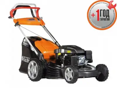 Газонокосилка бензиновая OLEO-MAC G 48TK ALLROAD PLUS 4 самоходная (3.7 л.с., шир. ножей 46 cм, выс. 28-75 мм, мульчир. стальн. корпус, травосборник 7 наличный и безналичный расчет