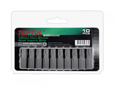 Насадка TORX T25 30мм 10шт блистер TOPTUL наличный и безналичный расчет
