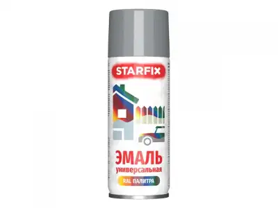 Краска-эмаль аэроз. универсальная серый светлый STARFIX 520мл (7046) (Телегрей 2, глянцевая) наличный и безналичный расчет