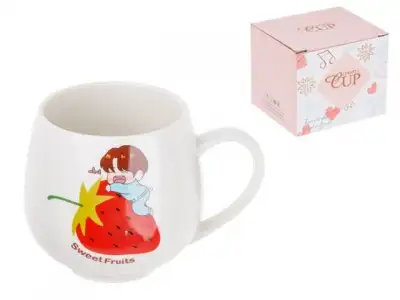 Кружка керамическая, 350 мл, Sweet fruits, клубника, PERFECTO LINEA наличный и безналичный расчет