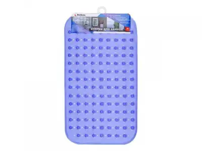 Коврик для ванной, прямоугольный с пузырьками, 67х37 см, синий, PERFECTO LINEA наличный и безналичный расчет