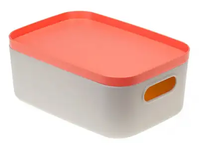 Ящик для хранения с крышкой ИНФИНИТИ 20х14х8,5 см (коралловый) IDEA наличный и безналичный расчет