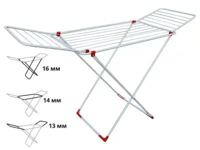 Сушилка для белья напольная, 18м, серия Stella, бело-красная, PERFECTO LINEA (Сушильное полотно - 18 метров, размер 172х56х90.) наличный и безналичный расчет