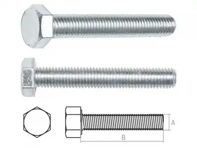 Болт М12х100 мм шестигр., цинк, кл.пр. 5.8, DIN 931,с неполной резьбой (5 кг) STARFIX (неполная резьба) наличный и безналичный расчет