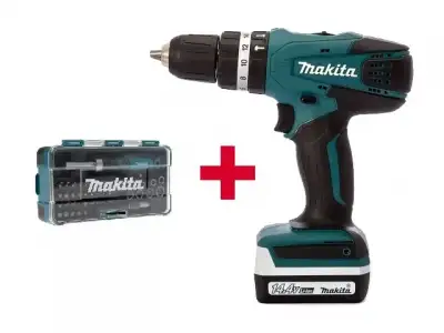 Аккум. ударная дрель-шуруповерт MAKITA HP 347 DWE в чем. + Набор бит 47 шт. (B-36170) (14.4 В, 2 акк., 1.5 А/ч Li-Ion, 2 скор., 30 Нм, шурупы до 13 мм наличный и безналичный расчет