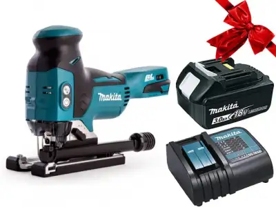 Аккум. лобзик MAKITA DJV 181 Z в кор. + АКЦИЯ (BL1830B + DC18SD) (18.0 В, 1 акк., 3.0 А/ч, Li-Ion, пропил до 135 мм) наличный и безналичный расчет