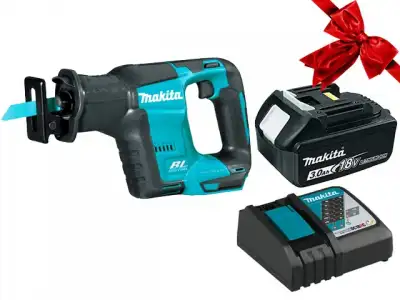 Аккум. сабельная пила MAKITA DJR 188 Z в кор. + АКЦИЯ (BL1830B + DC18RC) (18.0 В, 1 акк., 3.0 А/ч, Li-Ion, дерево до 255 мм, металл до 20 мм) наличный и безналичный расчет