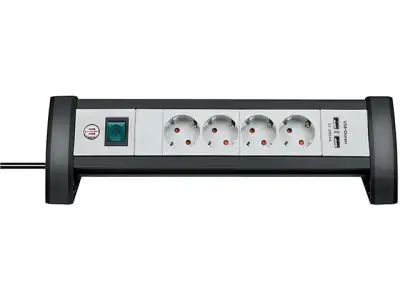 Удлинитель настол. 1.8м (4 роз., 2 USB порта, 3.3кВт, с/з, ПВС) Brennenstuhl Premium-Line (чер./свет.-серый, провод 3х1,5мм2, сила тока 16А, с/з - с з наличный и безналичный расчет