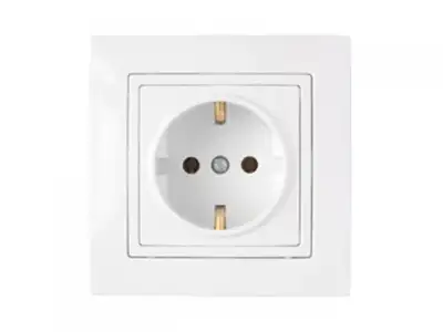 Розетка 1-ая (скрытая, с/з) белая, Уют, Bylectrica наличный и безналичный расчет