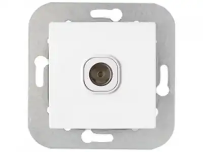 Розетка 1-ая телевизионная (скрытая) белая, Уют, Bylectrica наличный и безналичный расчет
