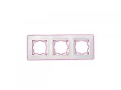 Рамка 3-местная белая, Уют, Bylectrica (с белой  вставкой) наличный и безналичный расчет