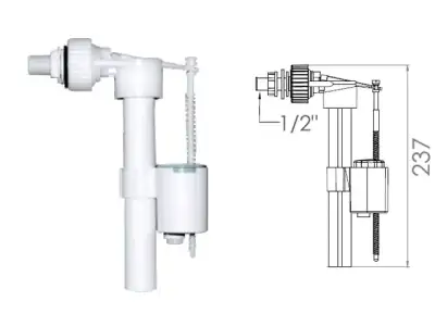 Поплавочный клапан  боковой подачи воды, 1/2, пл. резьба, AV Engineering наличный и безналичный расчет