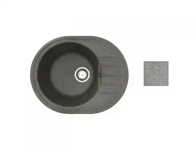 Мойка кухонная из искусственного камня RIO серый, 570х450 mm, AV Engineering наличный и безналичный расчет