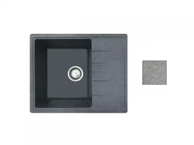 Мойка кухонная из искусственного камня PLATINUM серый 570х465 mm, AV Engineering наличный и безналичный расчет