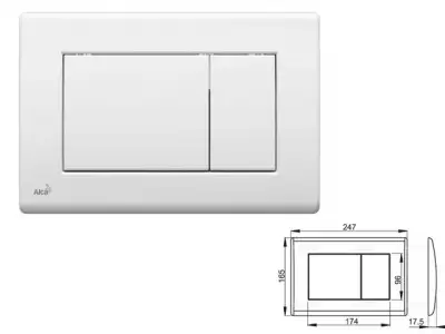 Кнопка управления для систем инсталляций (белая), Alcaplast наличный и безналичный расчет
