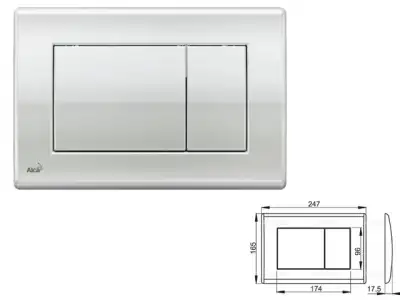 Кнопка управления для систем инсталляций (хром - глянцевая), Alcaplast наличный и безналичный расчет