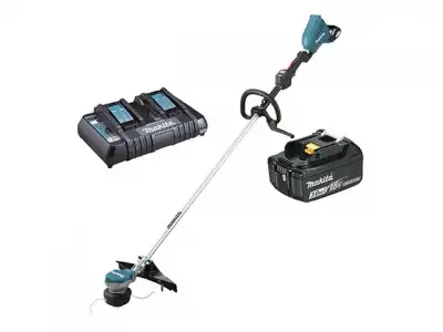 Триммер аккум. MAKITA DUR 368 LZ + АКЦИЯ(2 аккумулятора, 2 зарядных) (18.0 В, 2 акк., Li-Ion, 35 см, с ножом и головкой, плавный пуск, вес 10.5 кг) наличный и безналичный расчет