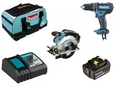 Набор аккумуляторного инструмента MAKITA в сумке (5 пр.) (DHP482Z, 630793-1, 632F69-8, 831278-2, DSS610Z) наличный и безналичный расчет