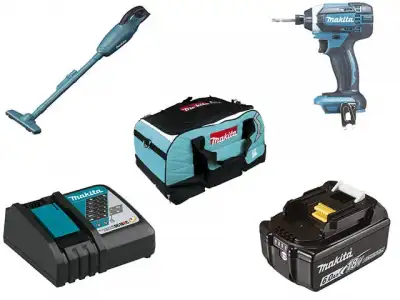 Набор аккумуляторного инструмента MAKITA в сумке (5 пр.) (DTD152Z, 630793-1, 632G12-3, 831271-6, DCL180Z) наличный и безналичный расчет