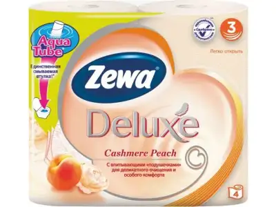 Бумага туалетная 3-х слойная Deluxe Peach 4 рул. Zewa наличный и безналичный расчет