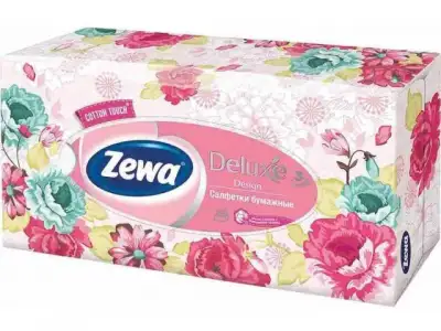 Салфетки бумажные 3-х слойные Deluxe Design 90 шт. Zewa наличный и безналичный расчет