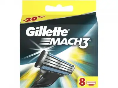 Кассеты сменные для бритвы Mach 3 8 шт. Gillette наличный и безналичный расчет
