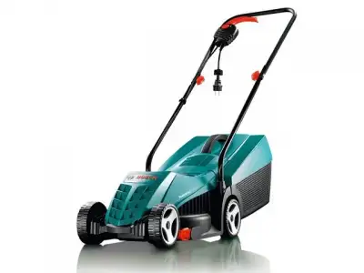 Газонокосилка электрическая BOSCH ROTAK 32 NEW (1200 Вт, шир.32 см, выс. 20-60 мм, пластм. корпус, без мульчир., травосборник 31 л) наличный и безналичный расчет