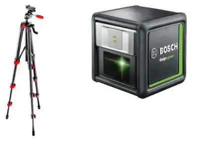 Нивелир лазерный BOSCH QUIGO Green со штативом в кор. (проекция: крест, до 12 м, +/- 0.80 мм/м, резьба 1/4