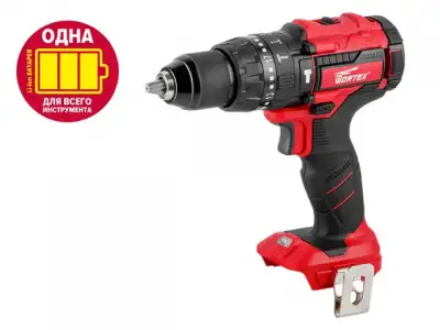 Аккум. ударная дрель-шуруповерт WORTEX BD 1830-1 DLi в кор. (18.0 В, БЕЗ АККУМУЛЯТОРА И ЗУ, 2 скор., 60 Нм, шурупы до 11 мм, бесщёточный двигатель) наличный и безналичный расчет