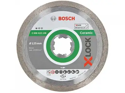 Алмазный круг 125х22,23 мм по керамике сплошн. X-LOCK Standard for Ceramic BOSCH ( сухая резка) наличный и безналичный расчет