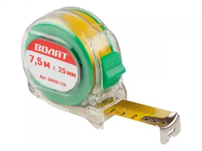 Рулетка  7,5м/25мм прозр. корп. ВОЛАТ (быт.) наличный и безналичный расчет