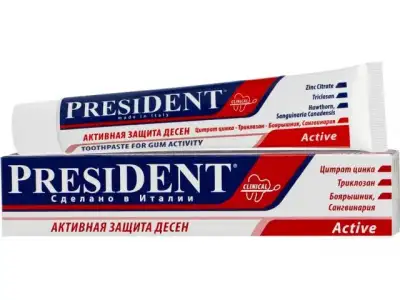 Зубная паста Active 75 мл President наличный и безналичный расчет